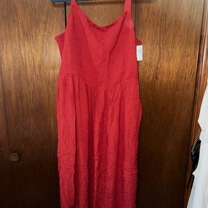 Elegant Rust Sleeveless Dress